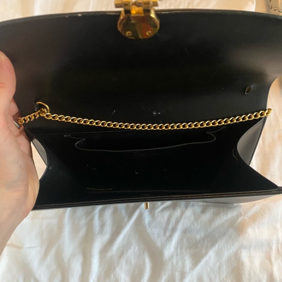 Dior Black Leather Shoulder Bag with Gold Chain - Picture 6 of 6